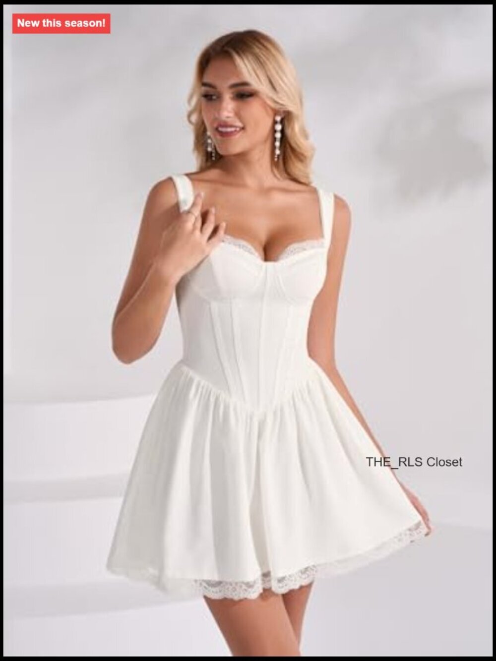 Lace Floral Corset Graduation Mini Dress Flowy A Line Smocked Cute Summer - Picture 4 of 6